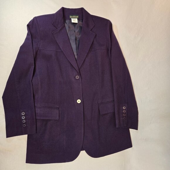 Vintage HARVE BENARD Old Money Preppy Purple Wool Blazer Jacket Size 10 LIKE NEW - Picture 3 of 16